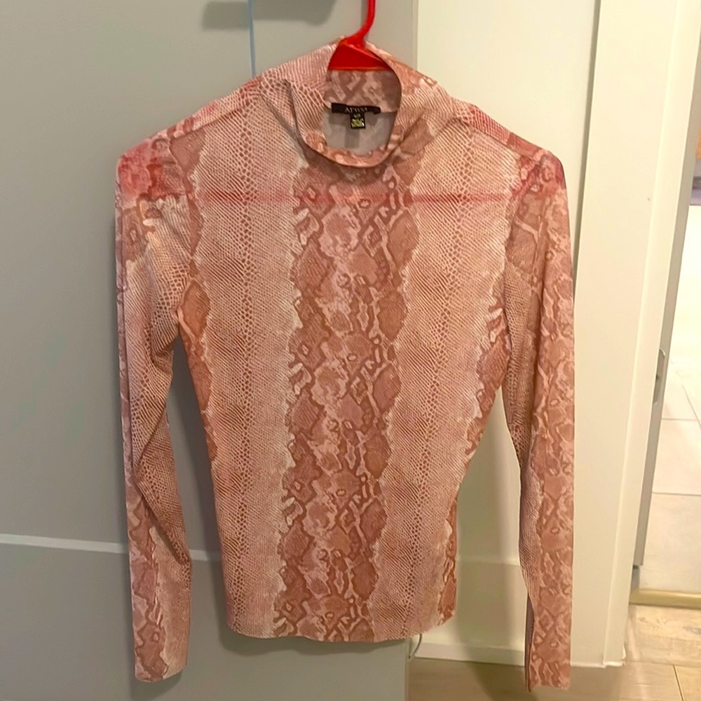 AFRM mesh, turtle neck, top.